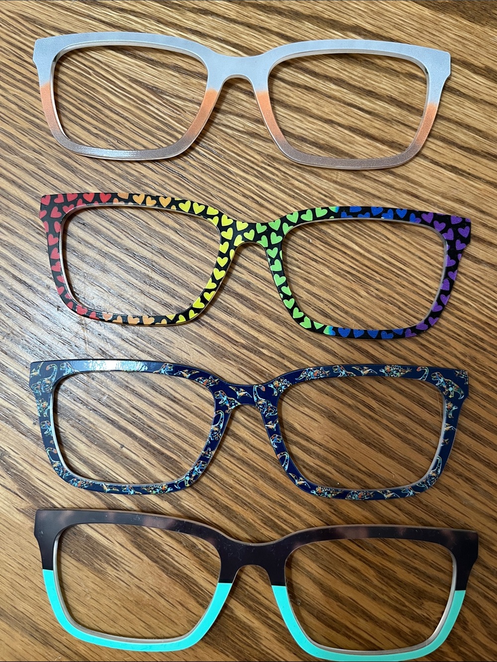 Pair Eyewear Larkin Toppers in various patterns. Lot of 4.